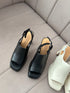 Ladies Peep Toe Buckle Strap Platform Sandals
